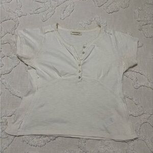 Lucky Brand Women's Off-White Short Sleeve Tee